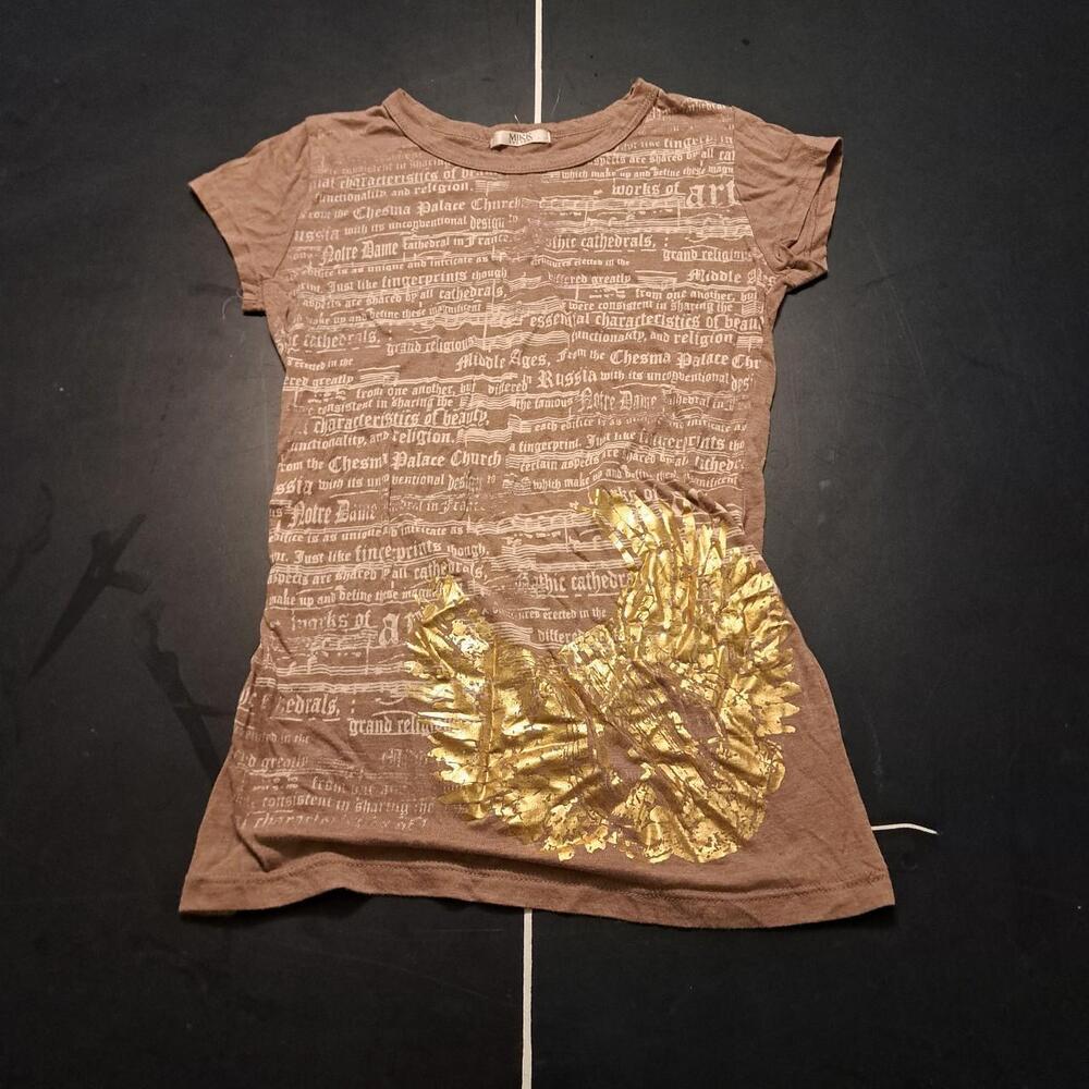 Juicy Couture Women's Tan and Gold T-shirt